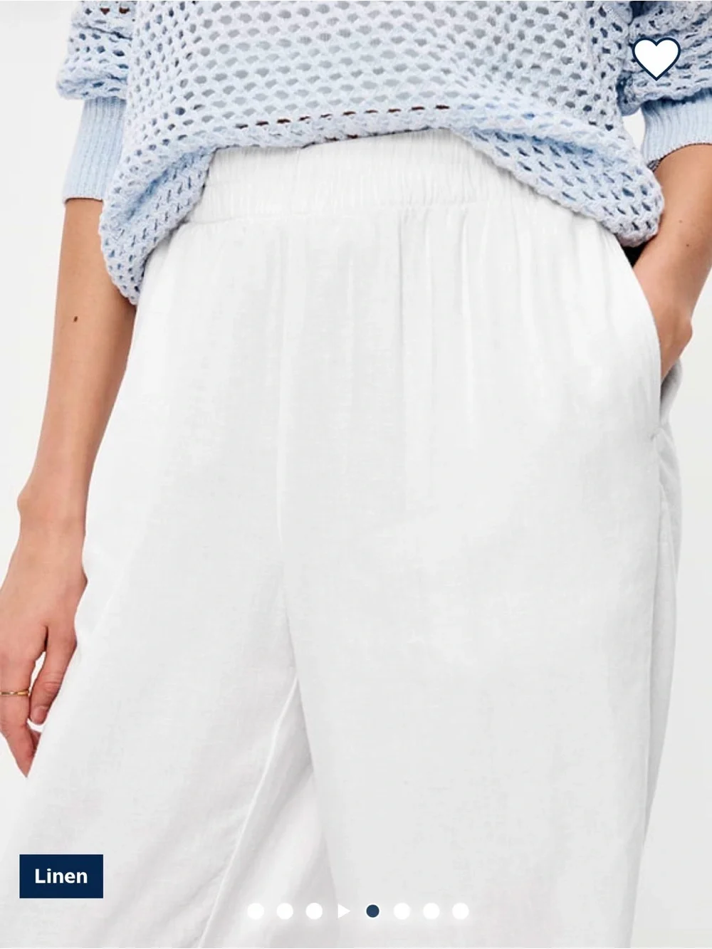NWT Old Navy White Wide-Leg Linen Pants Petite L